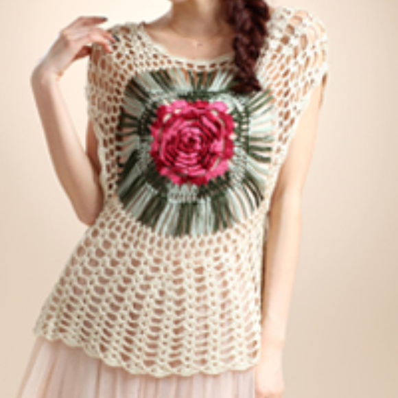 Sweater Hollow Hook Flower (hand made) - Picture 3 of 3